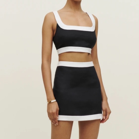 Reformation Dresses & Skirts - NWT Reformation Black and White Robbie Linen Two Piece